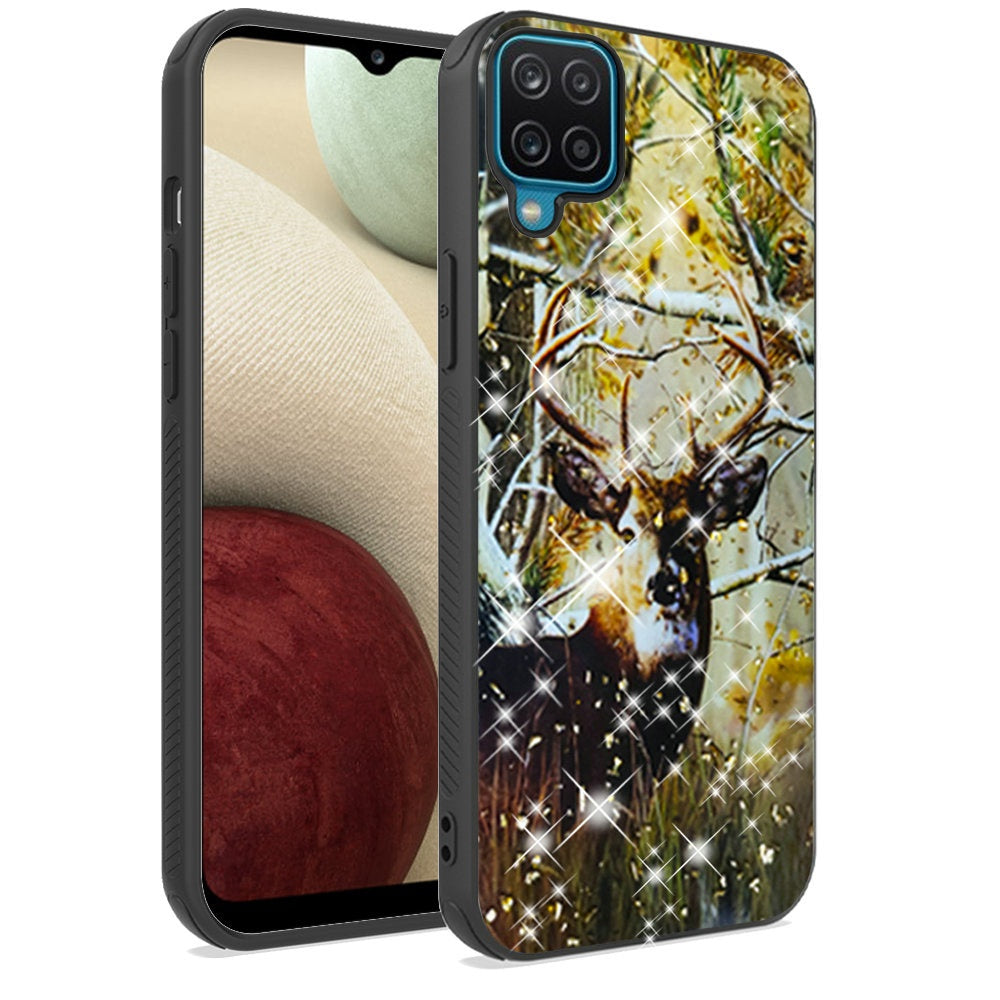 For Apple iPhone 13 Pro Max (6.7") Printed Design Pattern Hybrid with Glitter Sparkle Bling Slim Fit Luxury Hard TPU Shockproof Protective  Phone Case Cover