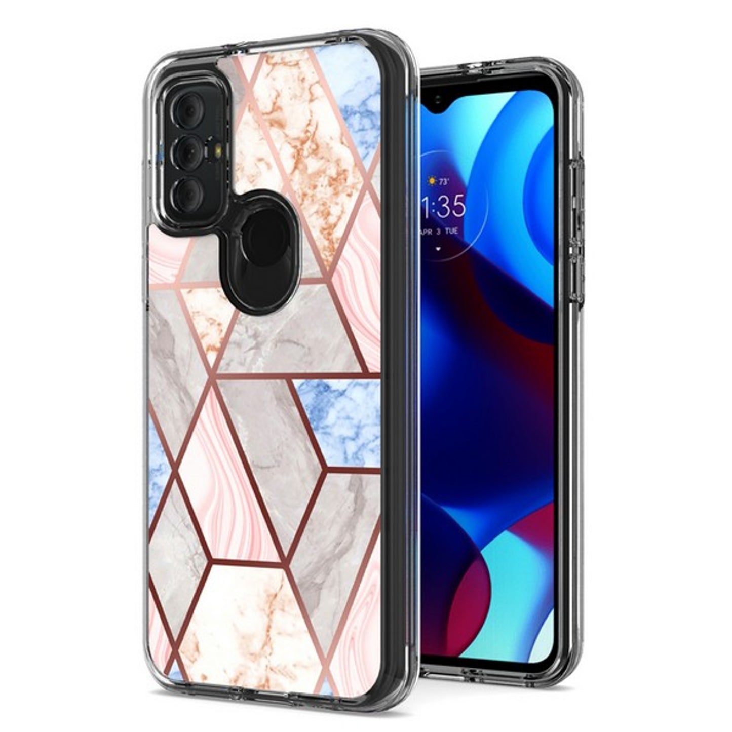For AT&T Maestro 3 Stylish Hybrid Fashion Marble Trendy IMD Design Hard Back PC Shockproof TPU Protective  Phone Case Cover
