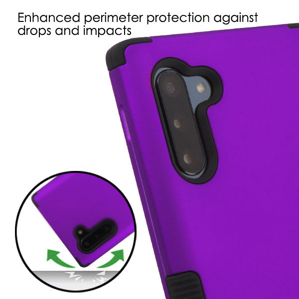For Samsung Galaxy S10 5G (6.7") Hybrid Three Layer Hard PC Shockproof Heavy Duty TPU Rubber Anti-Drop Purple Phone Case Cover