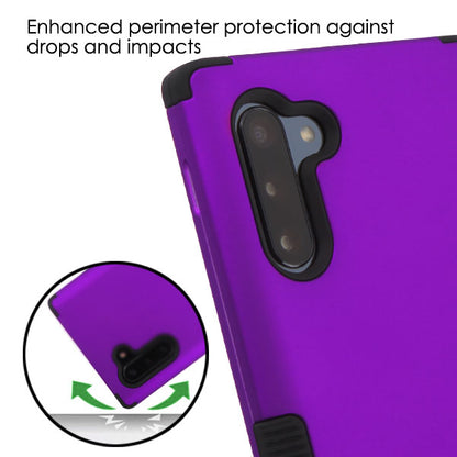 For Samsung Galaxy S10 5G (6.7") Hybrid Three Layer Hard PC Shockproof Heavy Duty TPU Rubber Anti-Drop Purple Phone Case Cover