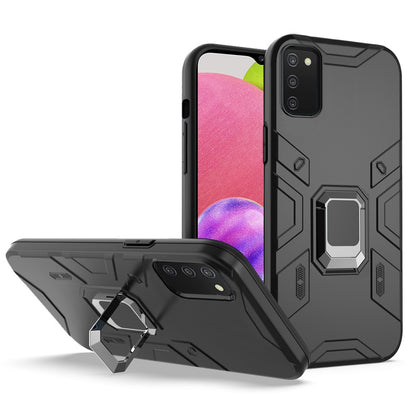 For Samsung Galaxy A03S Slim Thin Rugged Shockproof Hybrid with Magnetic Ring Stand Holder Hard PC Silicone TPU Rubber  Phone Case Cover