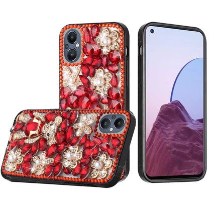 For OnePlus Nord N20 5G Bling Clear Crystal 3D Full Diamonds Luxury Sparkle Transparent Rhinestone Hybrid Protective  Phone Case Cover