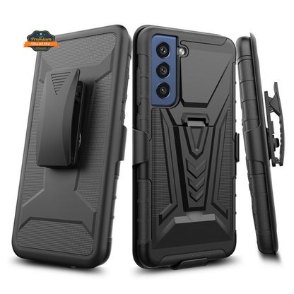 For Samsung Galaxy S21 FE /Fan Edition Hybrid Armor Kickstand with Swivel Belt Clip Holster Heavy Duty 3 in 1 Shockproof  Phone Case Cover