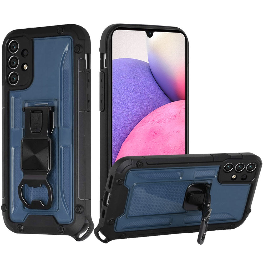 For Samsung Galaxy A33 5G Heavy Duty Military Grade Hybrid with Magnetic Kickstand, Carabiner, Bottle Beer Opener Shockproof  Phone Case Cover