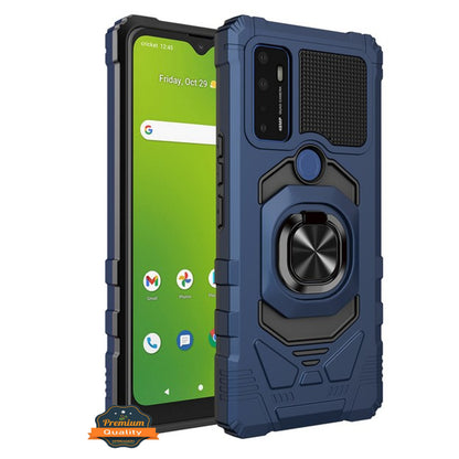 For Cricket Dream 5G Hybrid Magnetic Car Mount 360° Rotating Ring Kickstand Stand Holder Armor Protective [Military Grade]  Phone Case Cover