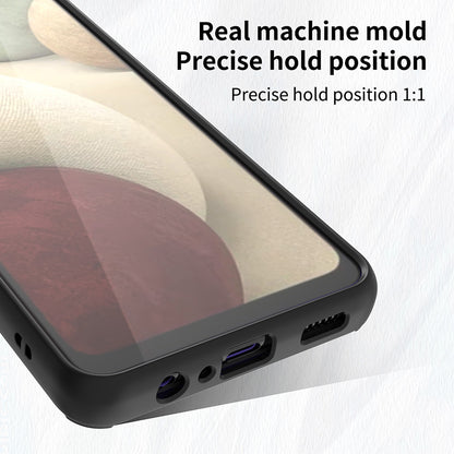 For Samsung Galaxy A13 5G Hybrid Frosted Protector Magnetic Ring Holder Stand Kickstand Heavy Duty Rugged Bumper with Camera Lens Black Phone Case Cover