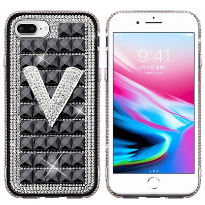 For Apple iPhone 8 Plus/7 Plus/6 Plus/6s Plus Fashion Luxury 3D Bling Diamonds Rhinestone Jeweled Ornament Shiny Crystal  Phone Case Cover