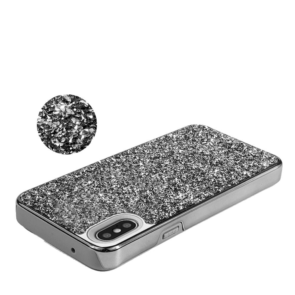 For Apple iPhone XR Bling Rhinestone Diamond Shiny Glitter Hybrid Dual Layer Defender Rugged Hard PC TPU Rubber Protective  Phone Case Cover