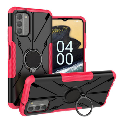 For Nokia G100 4G Hybrid 2in1 Rugged Hard TPU Shock-Absorbing with Magnetic Rotatable Ring Kickstand  Phone Case Cover