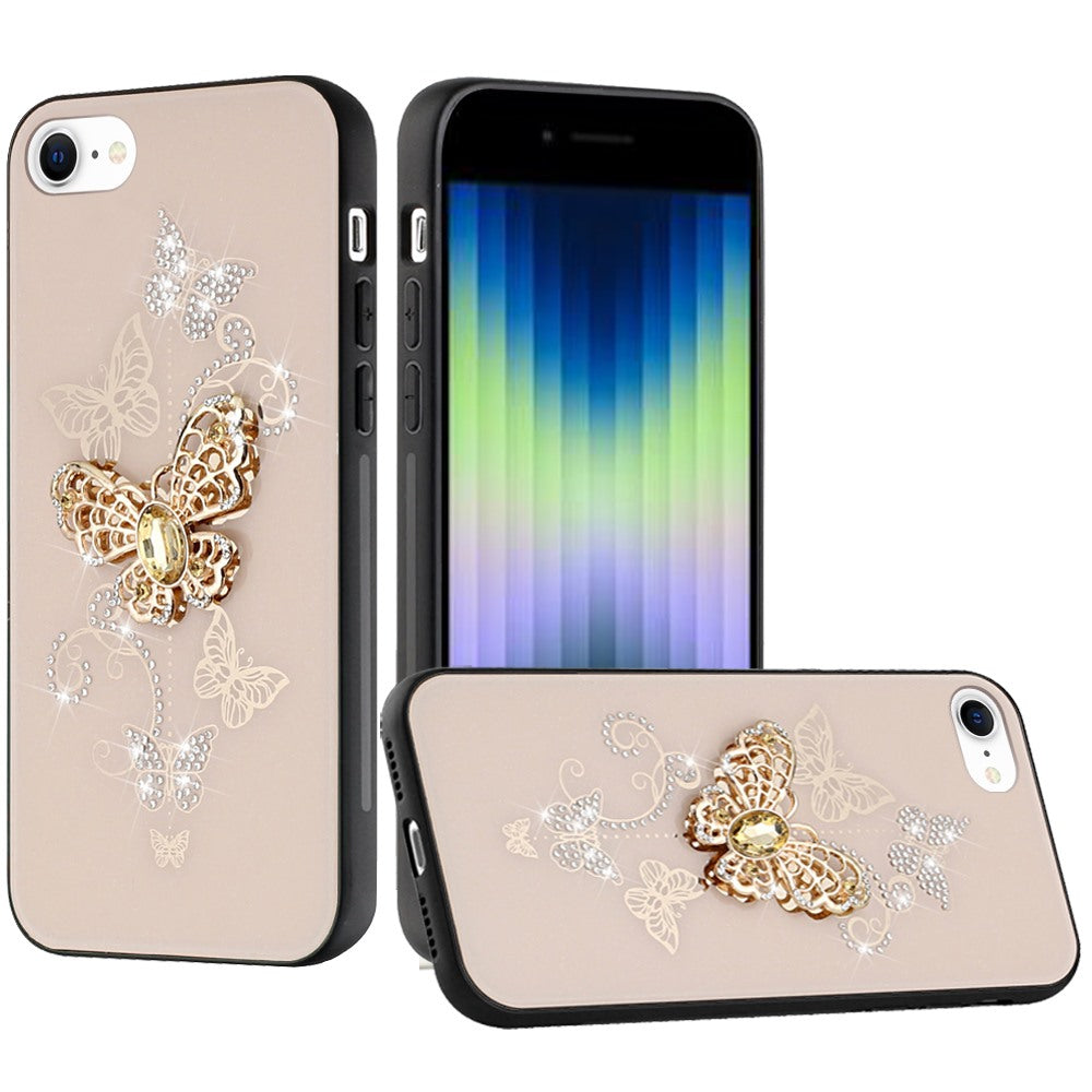 For Apple iPhone 11 (6.1")3D Diamond Bling Sparkly Glitter Ornaments Engraving Hybrid Armor Metal Fashion  Phone Case Cover
