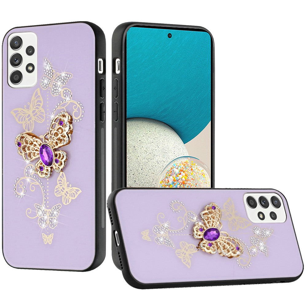 For Samsung Galaxy A53 5G 3D Diamond Bling Sparkly Glitter Ornaments Engraving Hybrid Armor Rugged Metal Fashion  Phone Case Cover