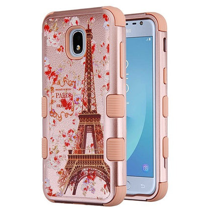 For Samsung Galaxy J3 V /J3 3rd Gen /Galaxy Express Prime 3 Stylish Hybrid Three Layer Hard PC Shockproof Heavy Duty TPU Anti-Drop Paris in Full Bloom Phone Case Cover