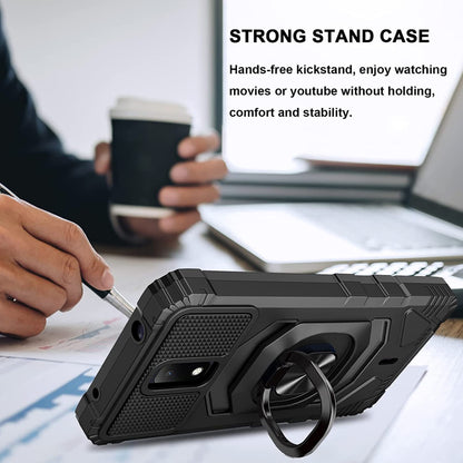 For Samsung Galaxy A13 5G Full-Body 2in1 Magnetic Car Mount Metal Ring Holder Kickstand Heavy Duty Hybrid Armor  Phone Case Cover