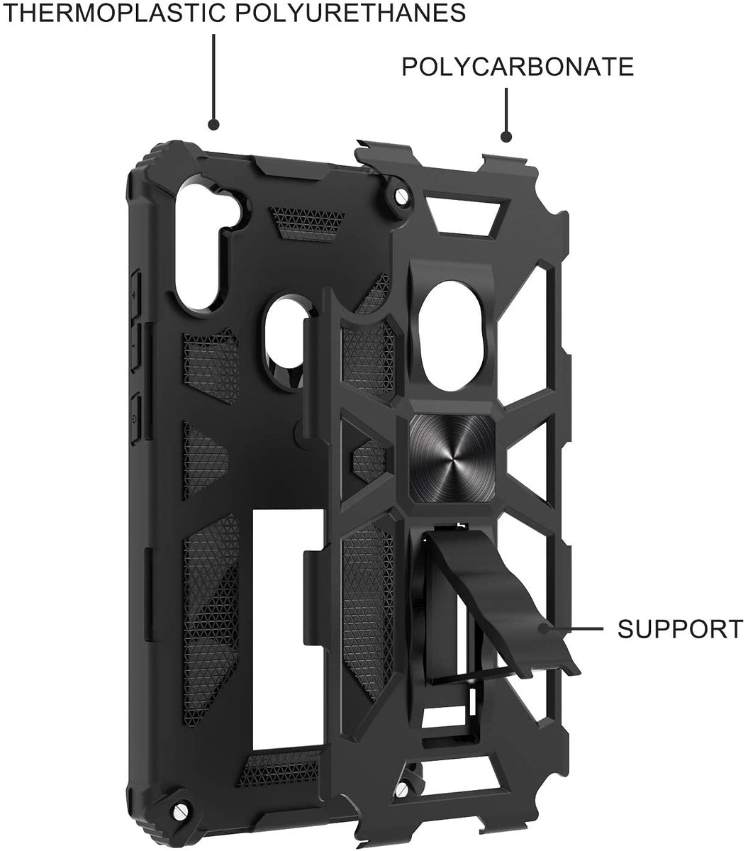 For Boost Mobile Celero 5G Invisible Kickstand Stand Dual Layer Hybrid Defender Military Grade Shockproof Heavy Duty Hard PC + TPU  Phone Case Cover