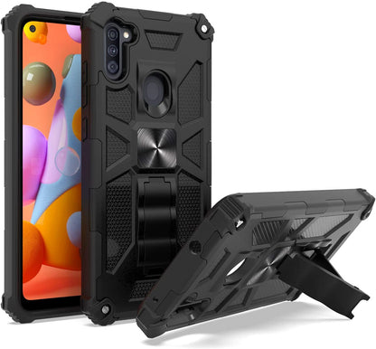 For Boost Mobile Celero 5G Invisible Kickstand Stand Dual Layer Hybrid Defender Military Grade Shockproof Heavy Duty Hard PC + TPU  Phone Case Cover