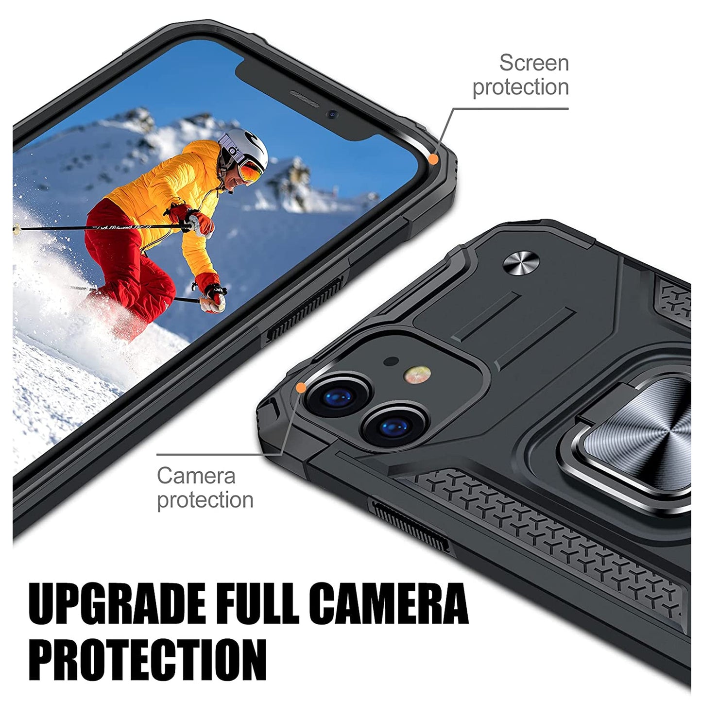 For Google Pixel 6 / 6 Pro Hybrid Dual Layer TPU and Hard PC Anti-Slip Full-Body Rugged Protective with Ring Stand Magnetic Kickstand  Phone Case Cover