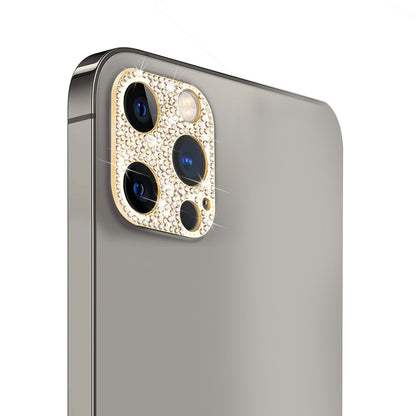 For Apple iPhone 14 (6.1") Camera Lens Zinc Alloy With Diamond Bling Glitter Lens Protective Camera Decoration Gold