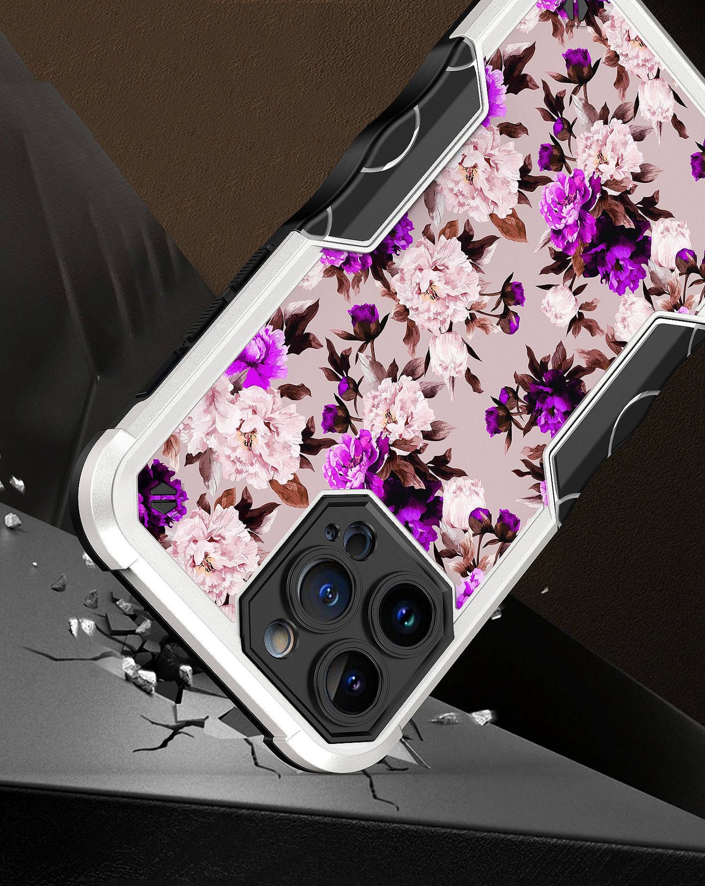For Apple iPhone 11 (6.1") Fashion Design Tough Shockproof Hybrid Stylish Pattern Heavy Duty TPU Rubber Small Flowers Phone Case Cover