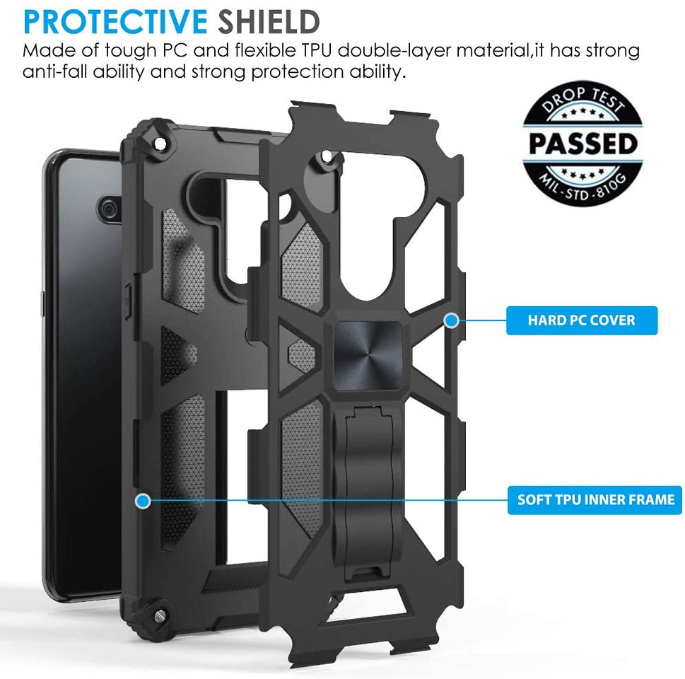For Wiko Ride 3 Full-Body Hybrid [Military-Grade Protective] Defender Heavy Duty with Hidden Kickstand Stand Support Magnetic Car Mount  Phone Case Cover