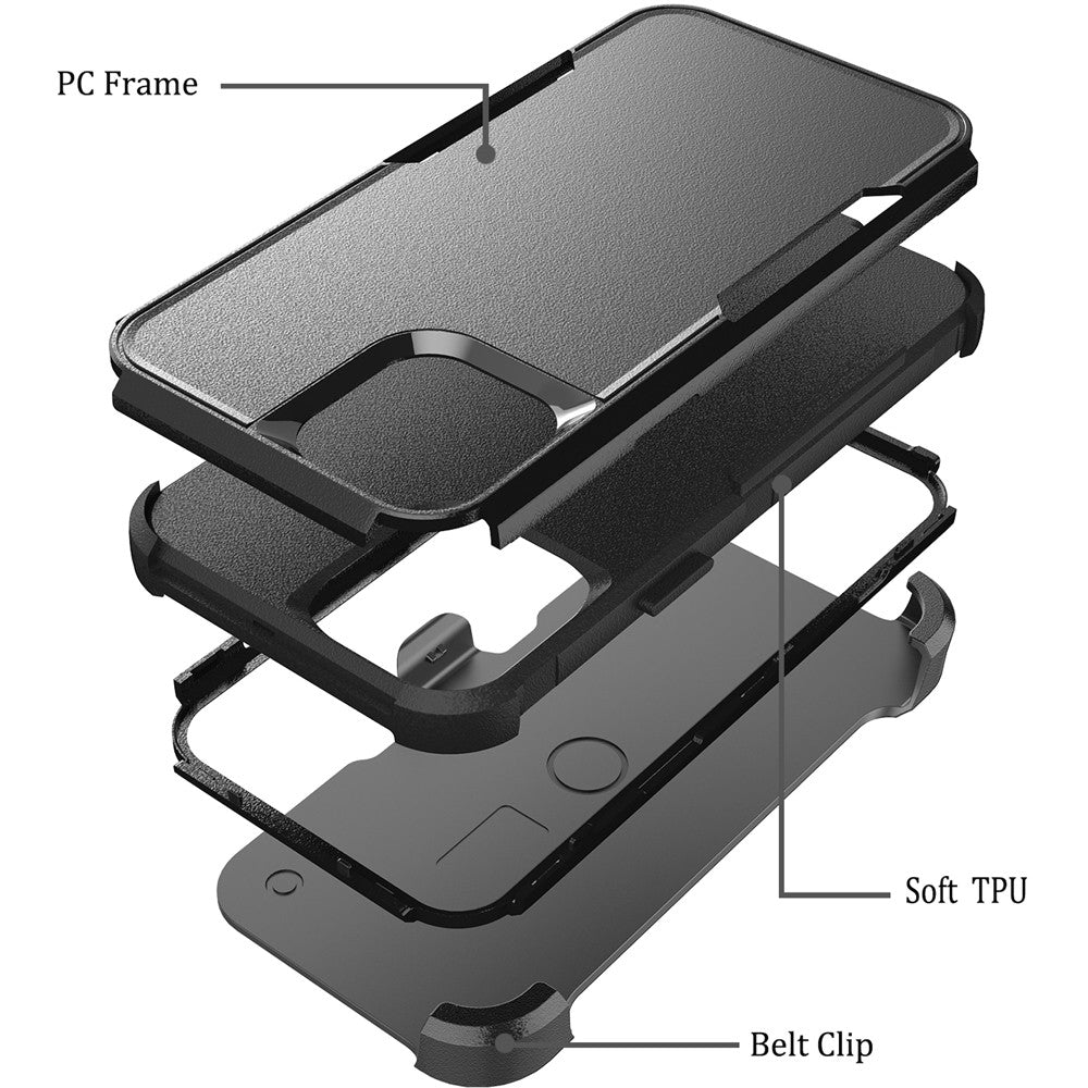 For Apple iPhone SE 2022 /SE 2020/8/7 Hybrid Rugged Shockproof 3-Layer Military Tough with Swivel Belt Clip Kickstand & Holster  Phone Case Cover