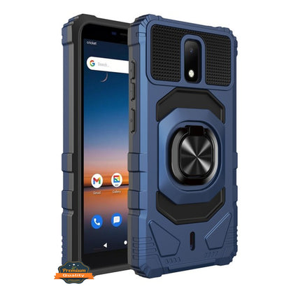 For AT&T Calypso 2 Hybrid Magnetic Car Mount 360° Rotating Ring Kickstand Stand Holder Armor Protective [Military Grade]  Phone Case Cover