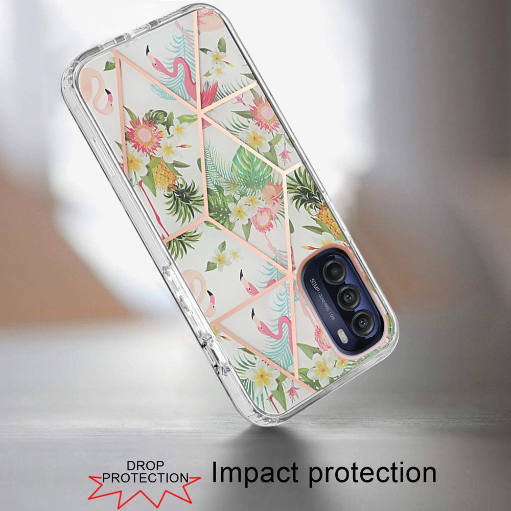For Motorola Moto G Stylus 5G 2022 Fashion Floral IMD Design Flower Pattern Hybrid Hard PC Rubber TPU Slim Shockproof  Phone Case Cover