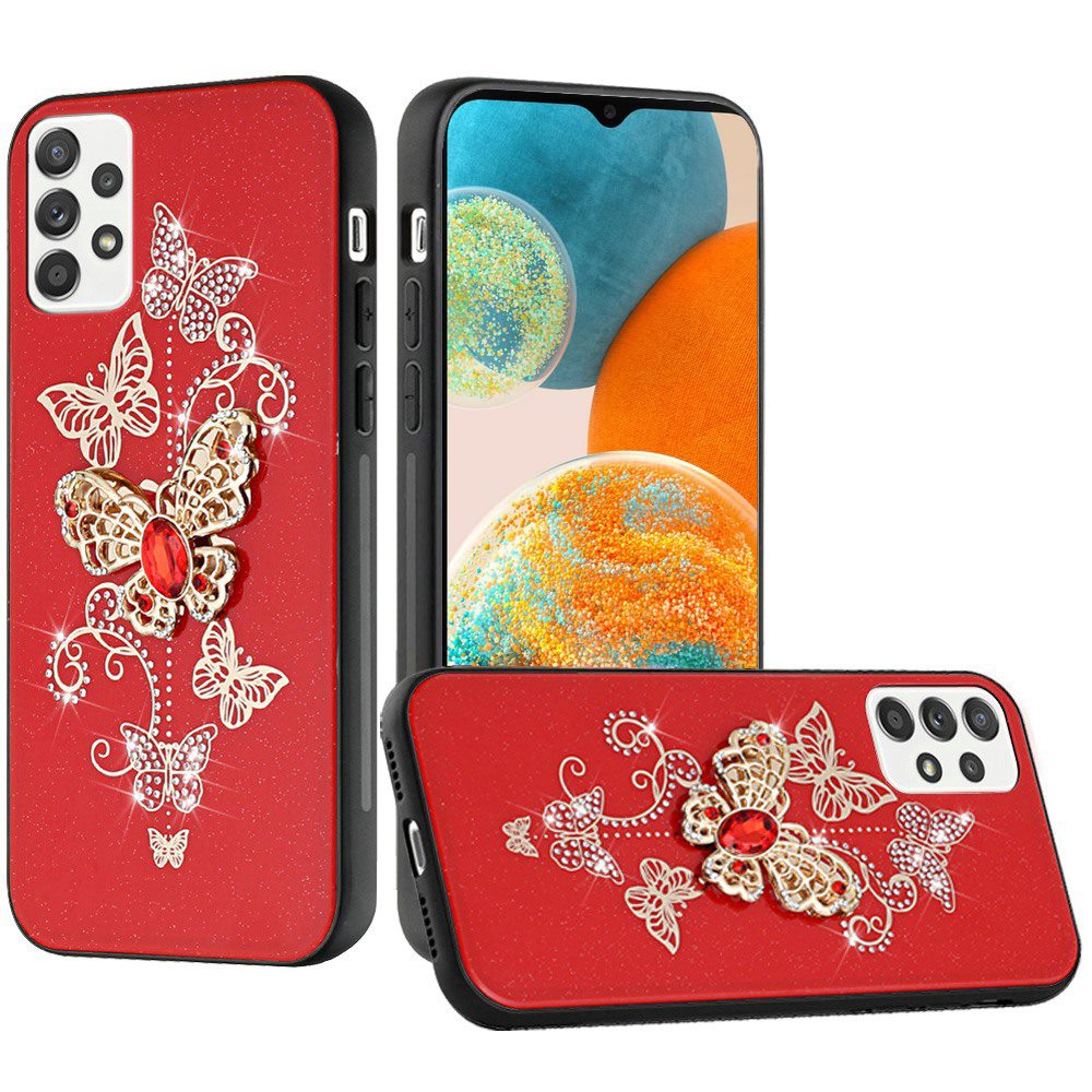 For Samsung Galaxy A23 5G Diamonds 3D Bling Sparkly Glitter Ornaments Engraving Hybrid Metal Fashion  Phone Case Cover