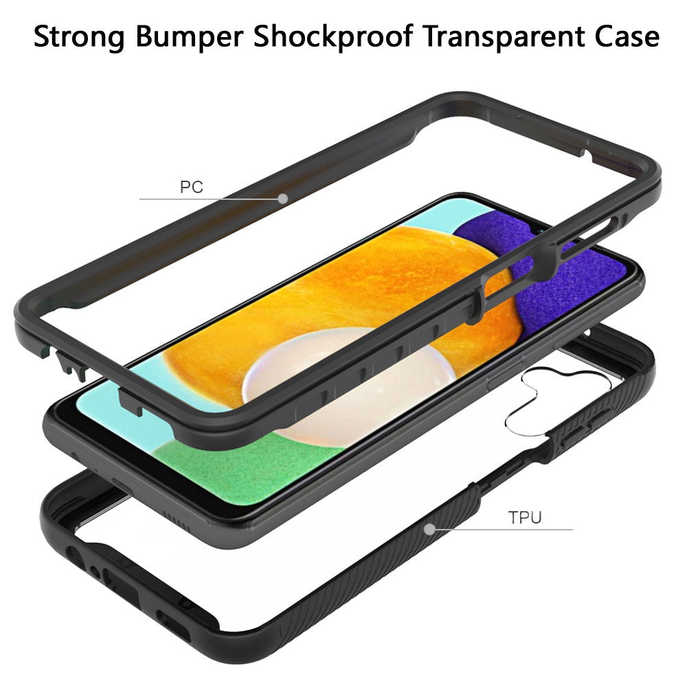 For Samsung Galaxy A13 5G Clear Dual Layer Rugged Bumper Frame Heavy Duty Hybrid Shockproof Rubber TPU Full Body Defender  Phone Case Cover