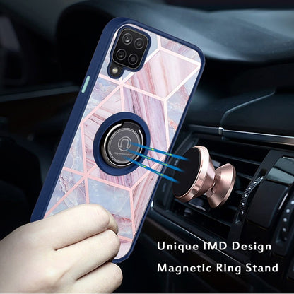 For Motorola Moto G Stylus 5G 2022 Marble Design with Magnetic Ring Kickstand Holder Hybrid TPU Hard PC Shockproof  Phone Case Cover