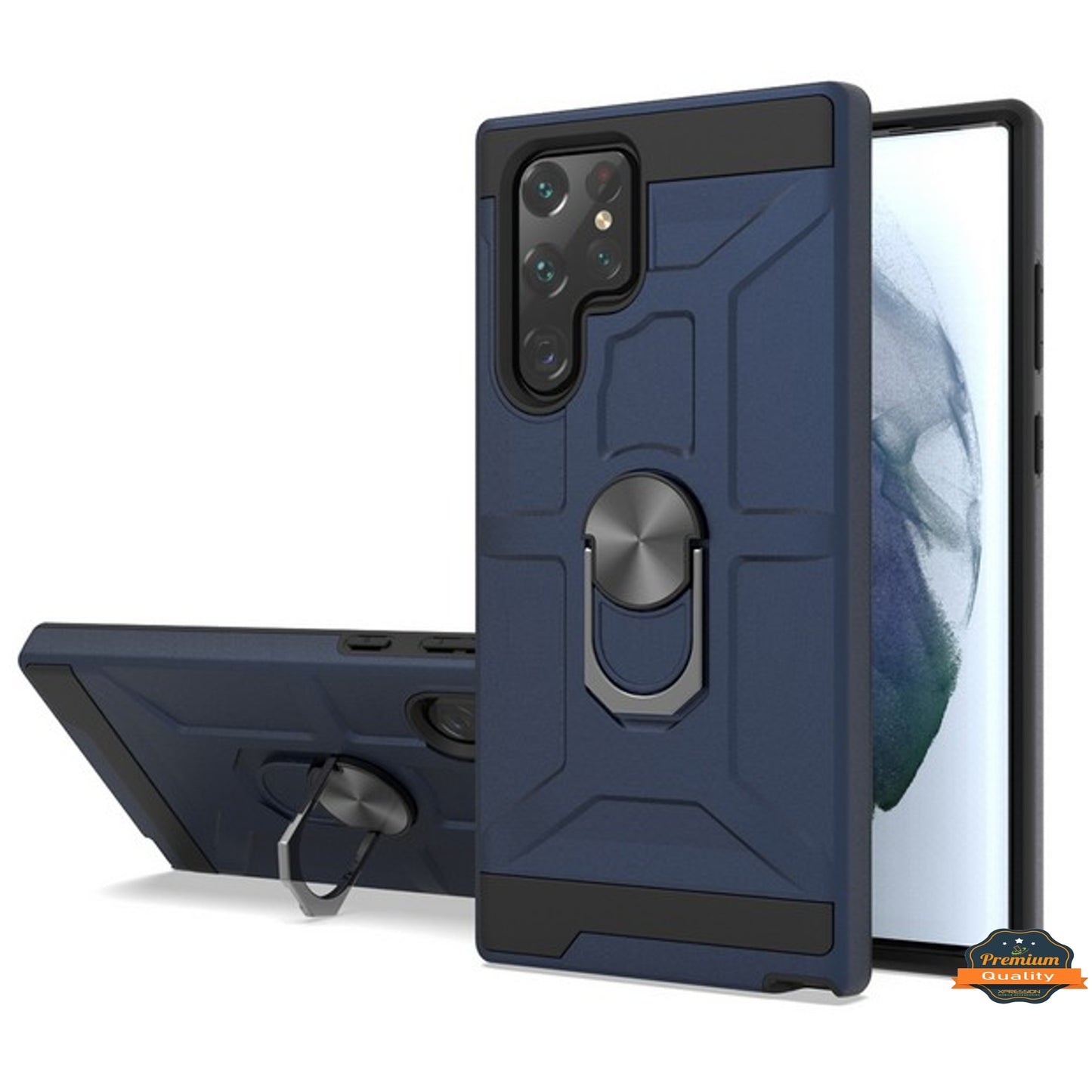 For Samsung Galaxy A32 5G Hybrid Ring Stand [360° Rotatable Ring Holder Magnetic Kickstand] Shockproof Hard Rubber TPU  Phone Case Cover