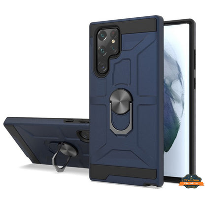 For Samsung Galaxy A32 5G Hybrid Ring Stand [360° Rotatable Ring Holder Magnetic Kickstand] Shockproof Hard Rubber TPU  Phone Case Cover