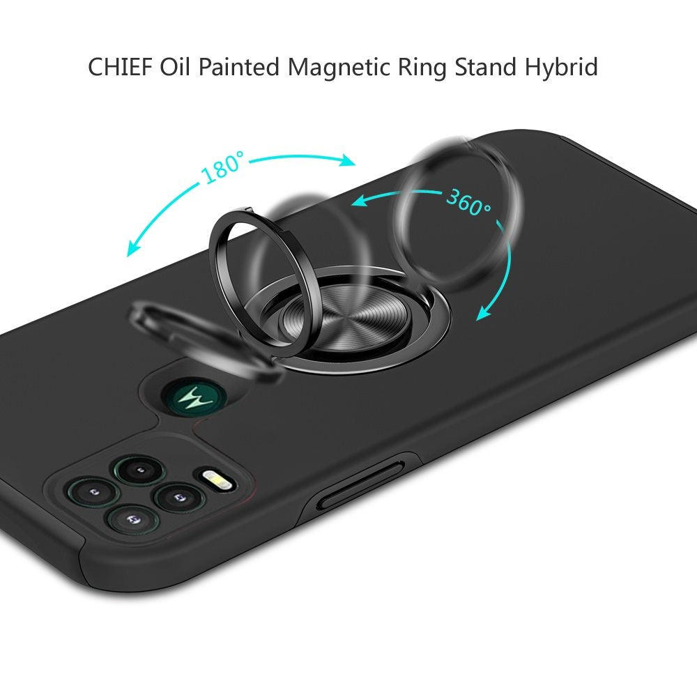 For Motorola Moto G Stylus 5G 2021 Hybrid 360 Rotatable Invisible Ring Stand Holder Fit Magnetic Car Mount Shockproof Slim  Phone Case Cover
