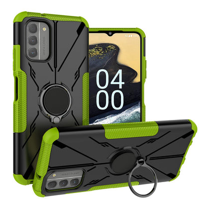 For Nokia G100 4G Hybrid 2in1 Rugged Hard TPU Shock-Absorbing with Magnetic Rotatable Ring Kickstand  Phone Case Cover