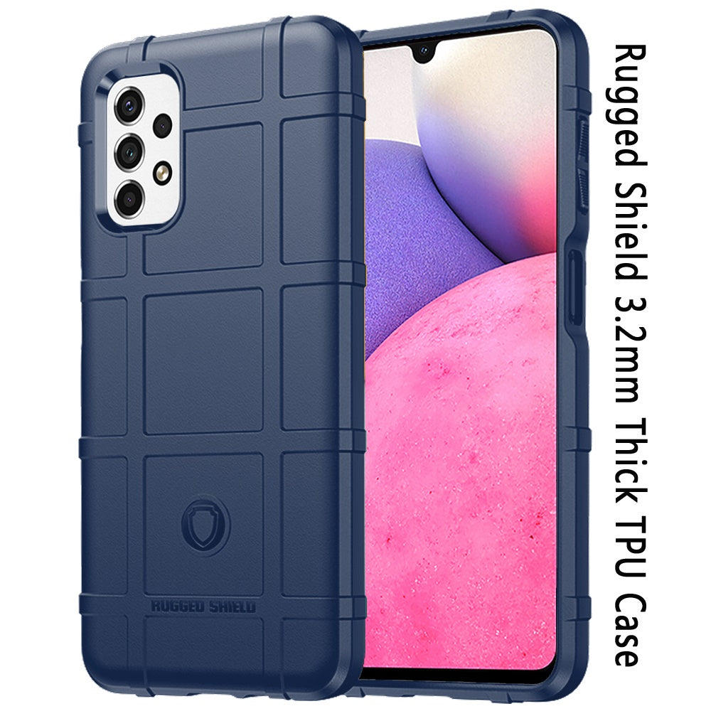 For Samsung Galaxy A33 5G Rugged Shield Hybrid TPU 3.2mm Thick Rough Armor Tactical Matte Grip Silicone Texture Anti-Drop  Phone Case Cover