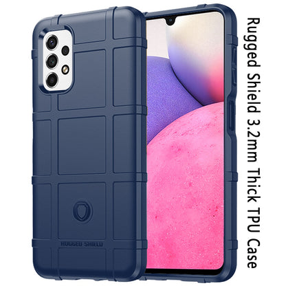 For Samsung Galaxy A33 5G Rugged Shield Hybrid TPU 3.2mm Thick Rough Armor Tactical Matte Grip Silicone Texture Anti-Drop  Phone Case Cover