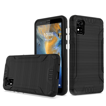 For ZTE Z589, Z5158 Hybrid Dual Layer Slim Defender Armor Tuff Metallic Brush Texture Finishing Shockproof Hard PC + Soft TPU Rubber  Phone Case Cover