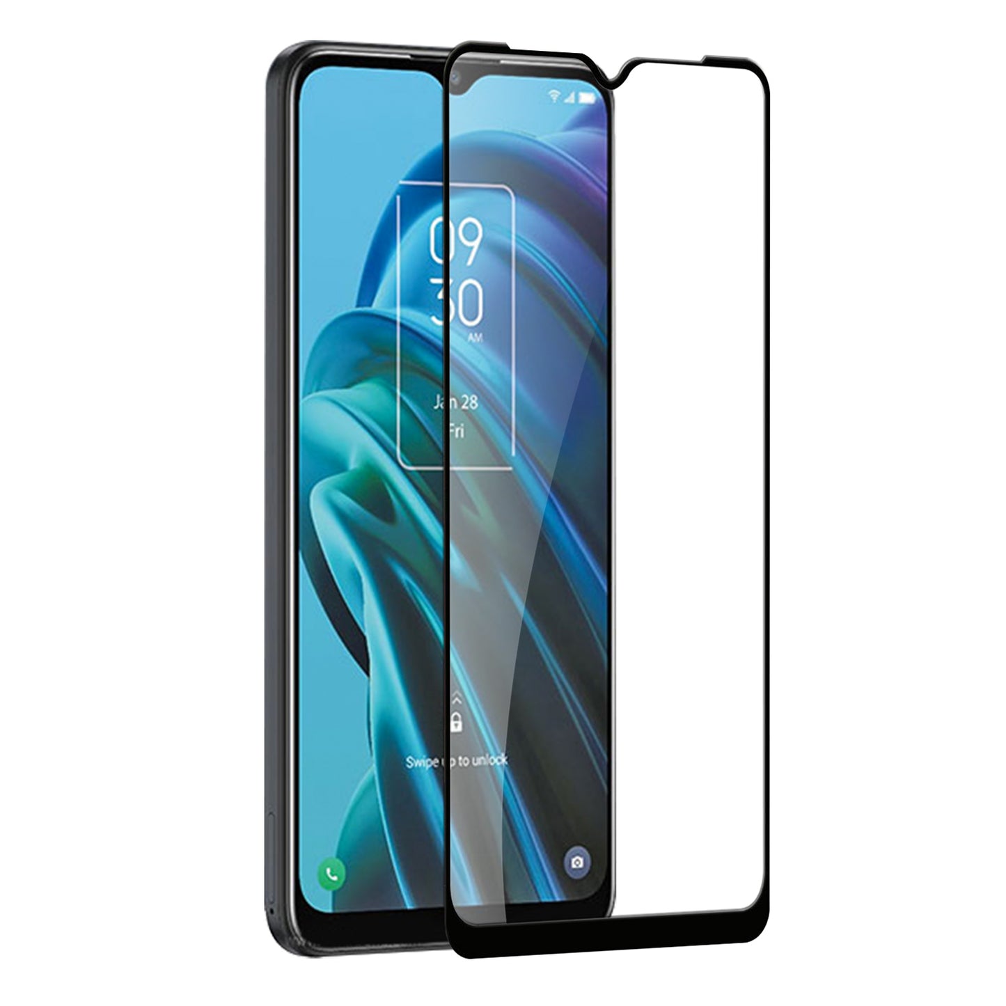 For TCL 30 XE 5G Tempered Glass Screen Protector [Full Coverage] Curved Fit 9H Hardness Glass Screen Protector Clear Black Screen Protector