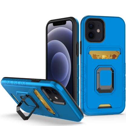 For Apple iPhone 14 (6.1") Wallet Designed with Credit Card Holder & Magnetic Stand Kickstand Ring Heavy Duty Hybrid  Phone Case Cover