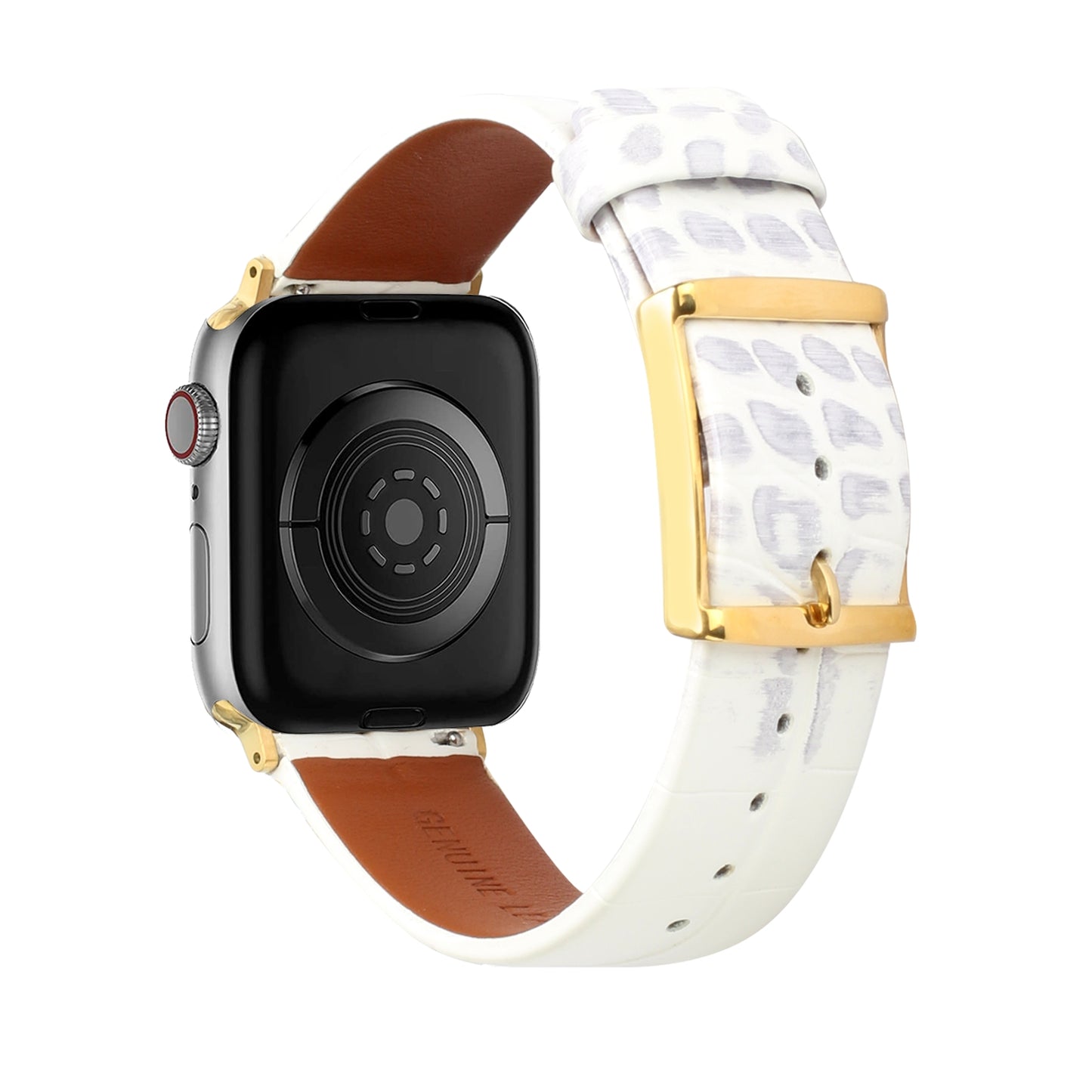 For Apple Watch Size 38/40/41mm Genuine Leather Replacement Band Strap Hybrid Wristbands Design Gold Buckle for iWatch Series 7/SE/6/5/4/3/2/1  Phone Case Cover