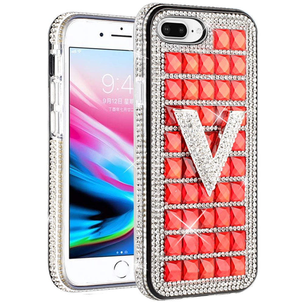 For Apple iPhone 8 Plus/7 Plus/6 Plus/6s Plus Fashion Luxury 3D Bling Diamonds Rhinestone Jeweled Ornament Shiny Crystal  Phone Case Cover