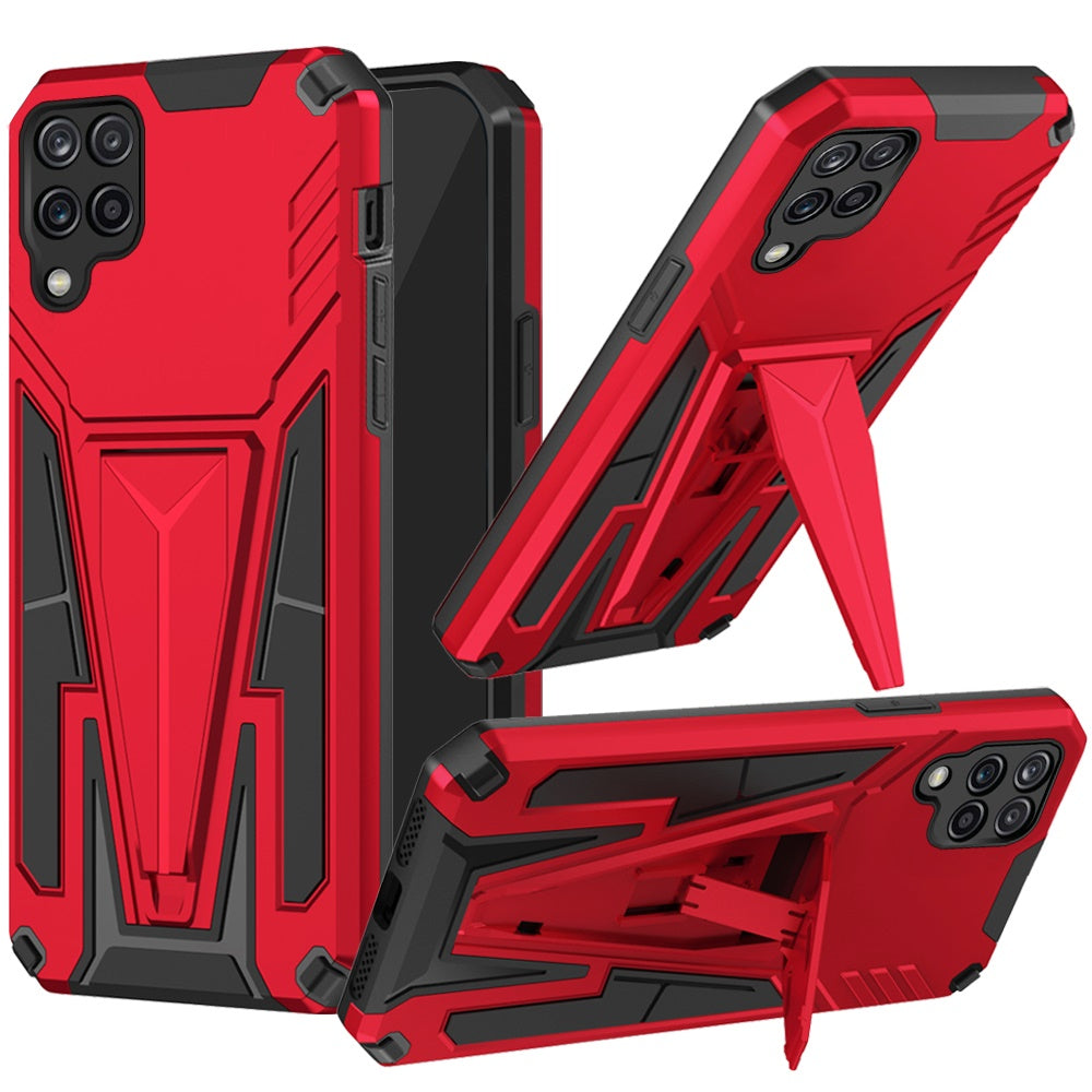 For Samsung Galaxy A12 5G Heavy Duty Protection Hybrid Built-in Kickstand Rugged Shockproof Military Grade Dual Layer Full Body  Phone Case Cover