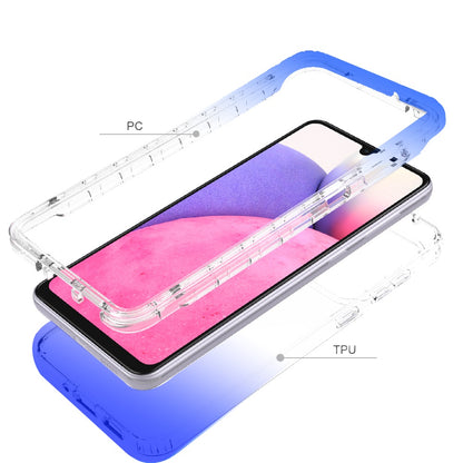 For Samsung Galaxy A33 5G Dual Layer Hybrid Clear Gradient Two Tone Transparent Shockproof Rubber Hard Protective Frame  Phone Case Cover