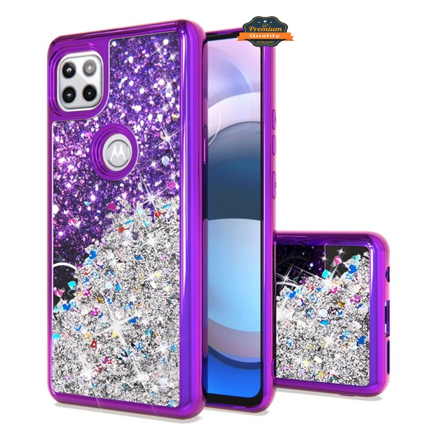 For Apple iPhone 13 Mini (5.4") Pretty Fashion Pattern Plating Design Bling Shiny Moving Glitter Liquid Quicksand TPU Hybrid Rubber  Phone Case Cover