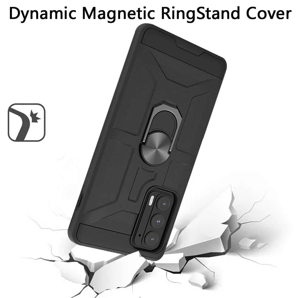 For Motorola Edge 2021 Hybrid Cases with Stand Kickstand Ring Holder [360° Rotating] Armor Work with Magnetic Car Mount  Phone Case Cover