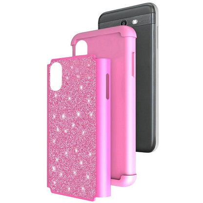 For Apple iPhone 13 Pro (6.1") Glitter Sparkle Bling Shinny Hybrid Slim Rhinestone 2 in 1 Hard PC & Soft TPU Rugged Protective  Phone Case Cover