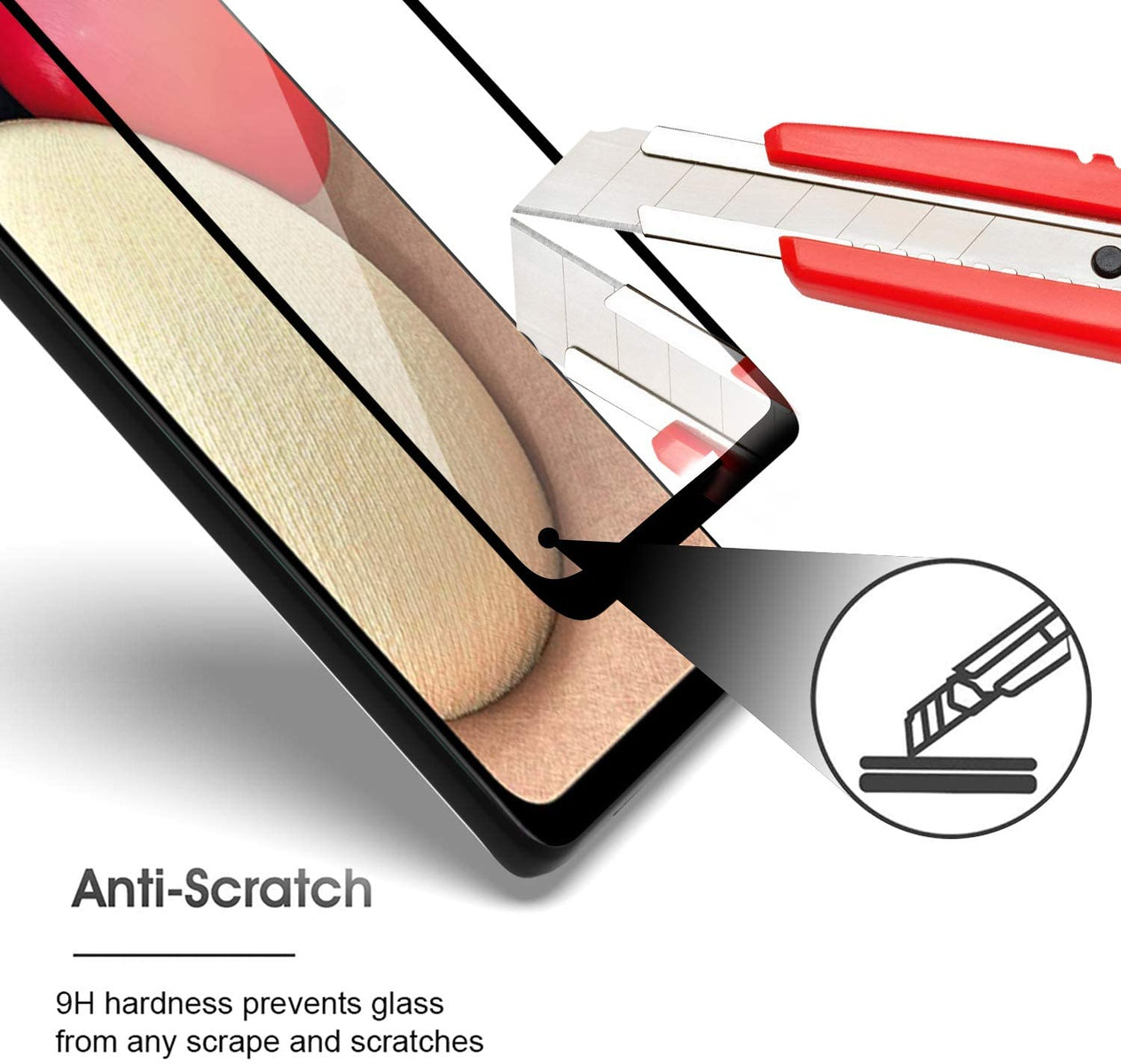 For Samsung Galaxy A53 5G Tempered Glass Full Coverage Edge to Edge Cover Protection 9H 2.5 Rounded Glass Screen Protector Clear Black Screen Protector