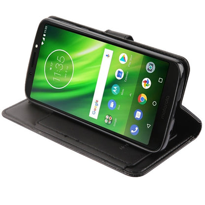 For Motorola Moto G6 Play /Moto E5/Moto G6 Forge PU Leather Wallet with Credit Card Holder Storage Folio Flip Pouch Stand Black Phone Case Cover