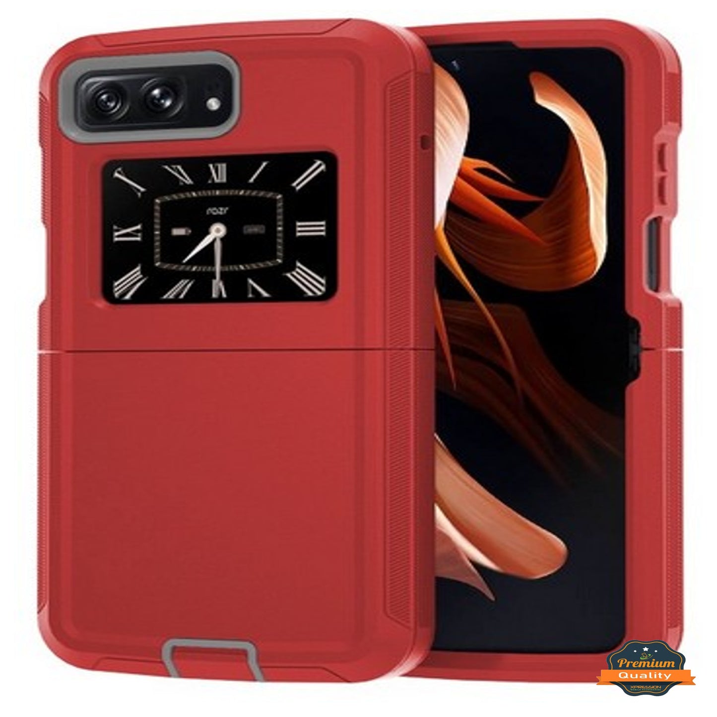 For Motorola Razr 2022 Hybrid Bumper Rugged Dual Layer Heavy-Duty Military-Grade Rubber TPU Defender Protective  Phone Case Cover