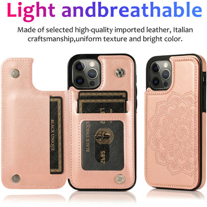 For Apple iPhone 13 Pro Max 6.7" Wallet PU Leather [Two Magnetic Clasp] [Card Slots] Stand Durable Back Storage Flip  Phone Case Cover