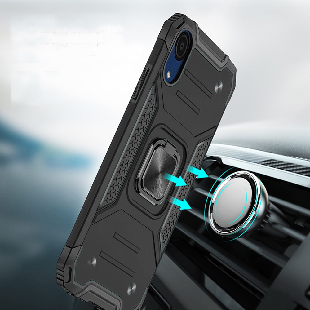 For Samsung A03 Core Armor Hybrid with Ring Stand Holder Kickstand Shockproof Heavy-Duty Durable Rugged Dual Layer  Phone Case Cover
